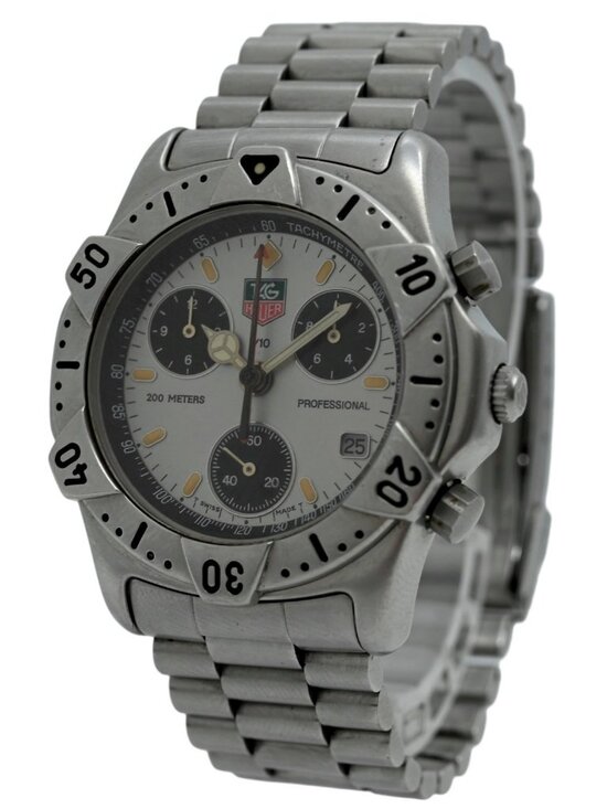 Tag Heuer 38mm Men\'s 2000 Series Swiss Quartz Chronograph SS Watch- 540.206 R!